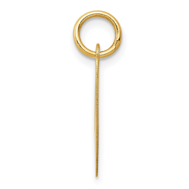 14k Yellow Gold 14K Medium Fancy Script Letter V Initial Charm