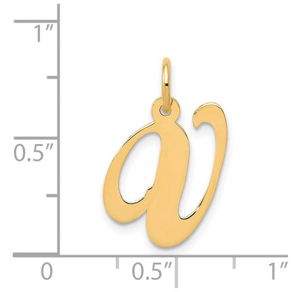 14k Yellow Gold 14K Medium Fancy Script Letter V Initial Charm