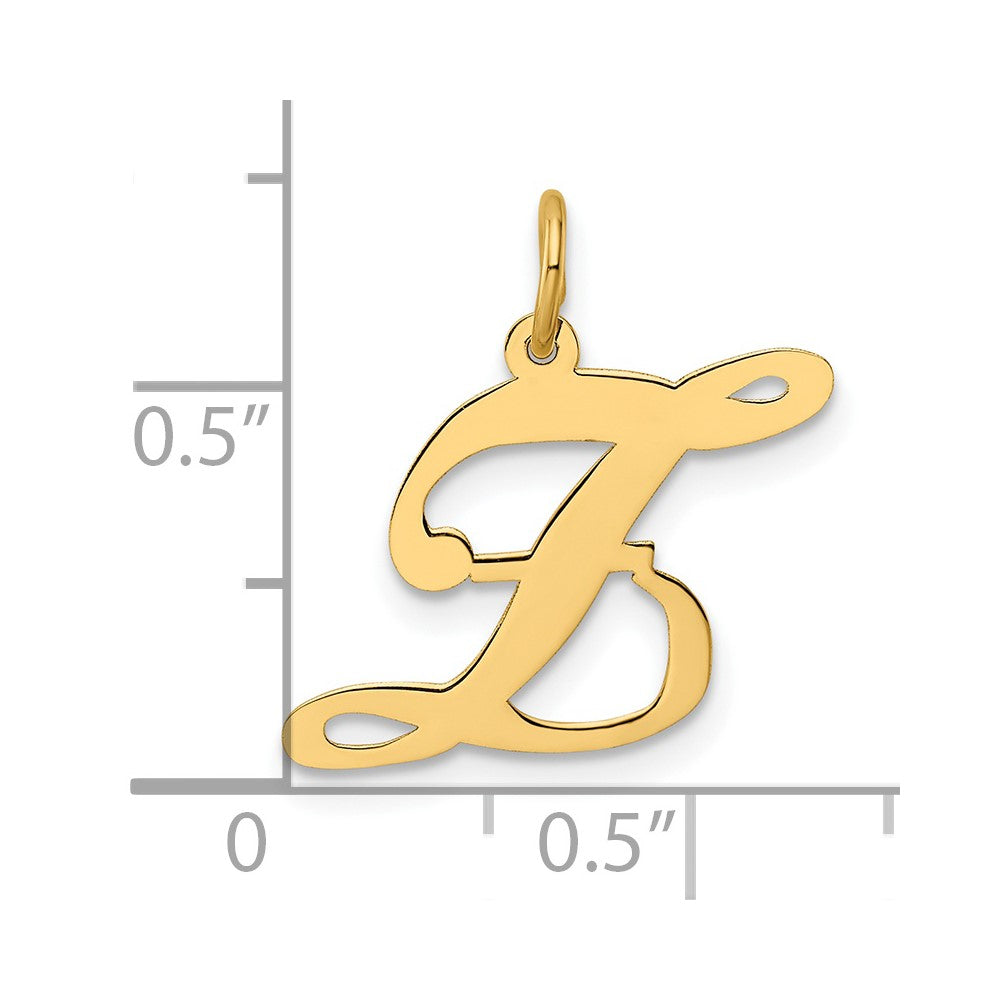 14k Yellow Gold 14K Medium Fancy Script Letter Z Initial Charm