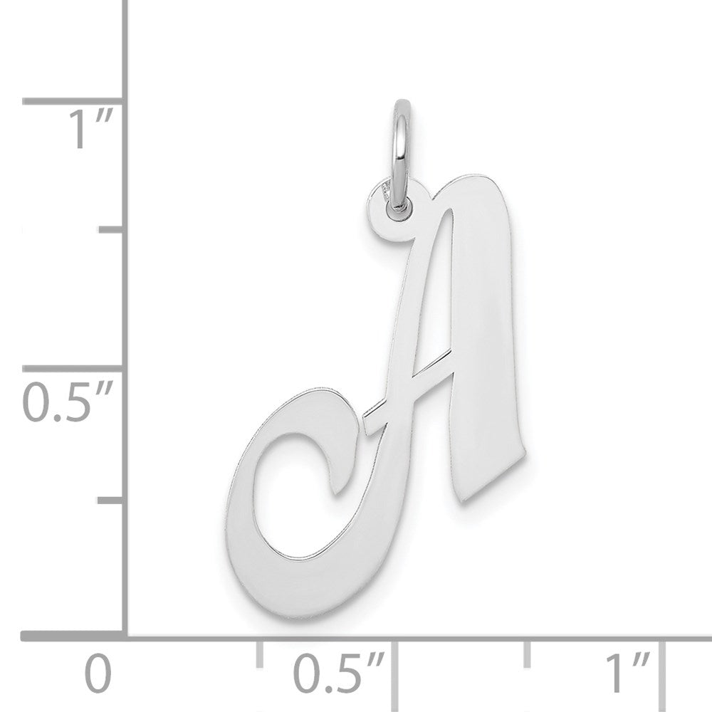 14k White Gold 14k White Gold Medium Fancy Script Letter A Initial Charm