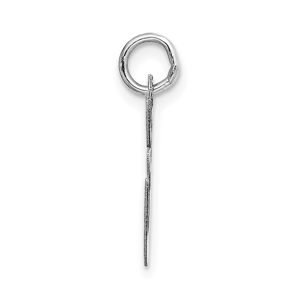 14k White Gold 14K White Gold Medium Fancy Script Letter E Initial Charm