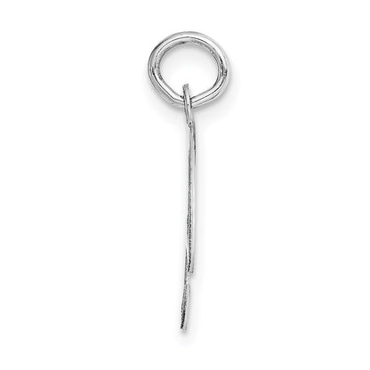 14k White Gold 14K White Gold Medium Fancy Script Letter F Initial Charm