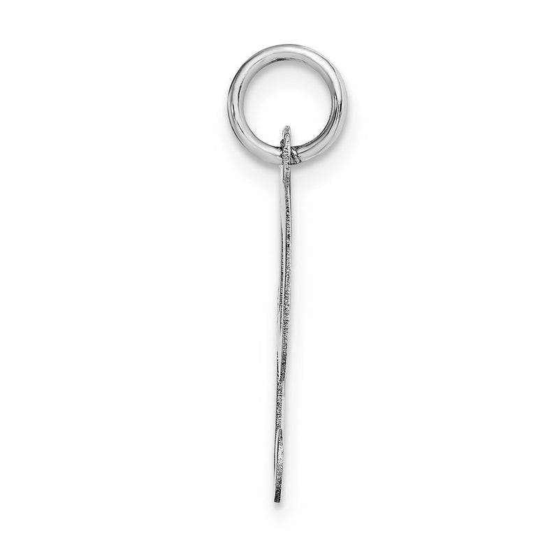 14k White Gold 14K White Gold Medium Fancy Script Letter H Initial Charm