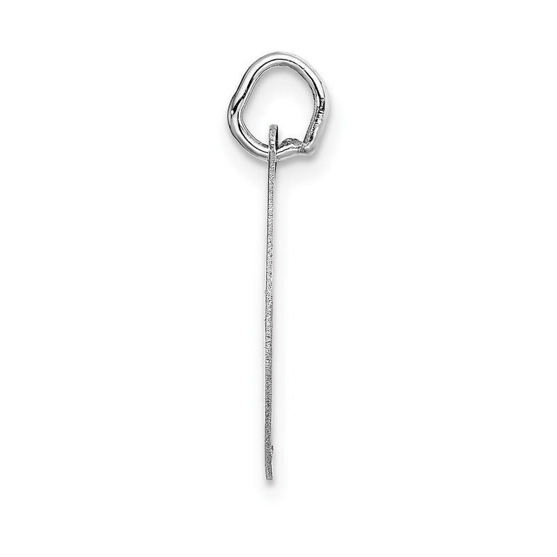 14k White Gold 14K White Gold Medium Fancy Script Letter J Initial Charm