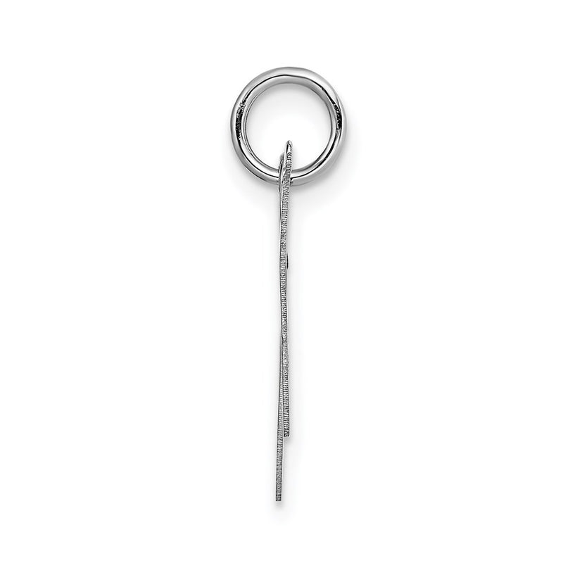 14k White Gold 14K White Gold Medium Fancy Script Letter N Initial Charm