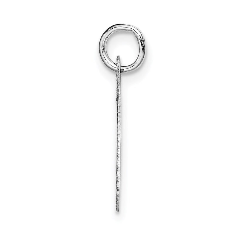 14k White Gold 14K White Gold Medium Fancy Script Letter O Initial Charm