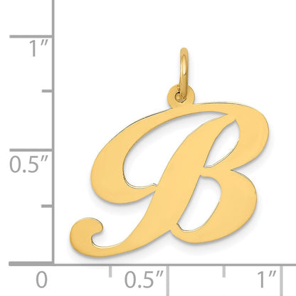 14k Yellow Gold 14k Large Fancy Script Letter B Initial Charm