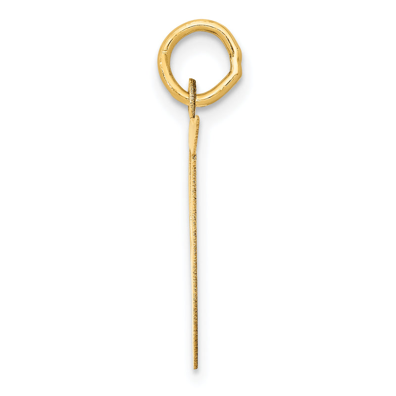 14k Yellow Gold 14k Large Fancy Script Letter T Initial Charm