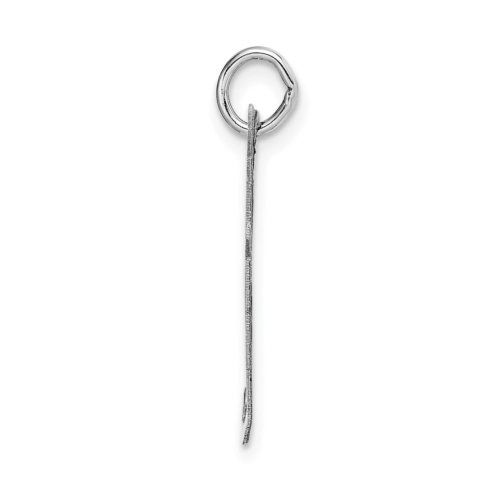 14k White Gold 14k White Gold Large Fancy Script Letter F Initial Charm