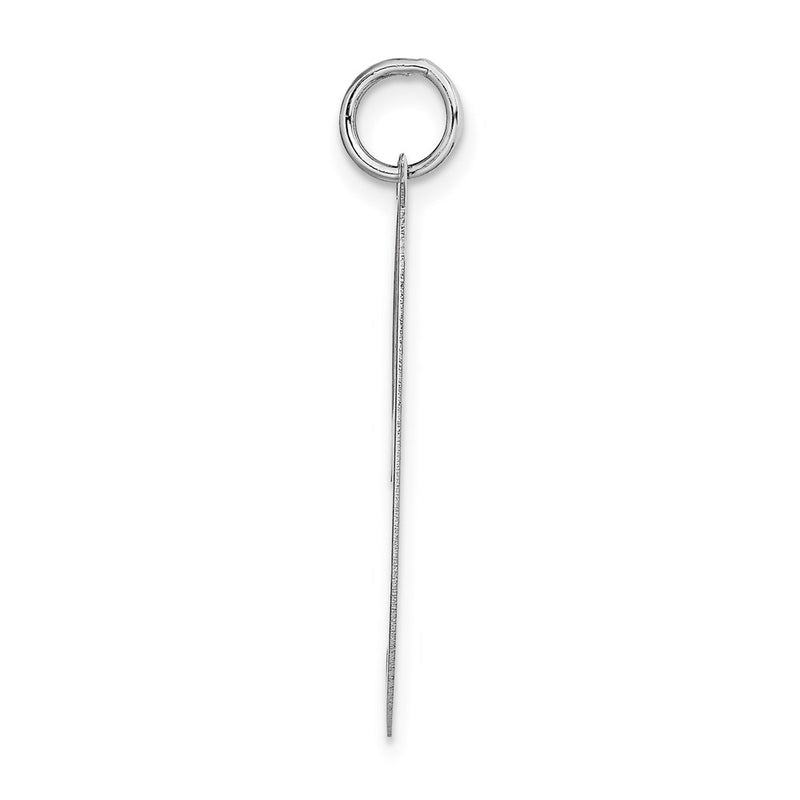 14k White Gold 14k White Gold Large Fancy Script Letter J Initial Charm