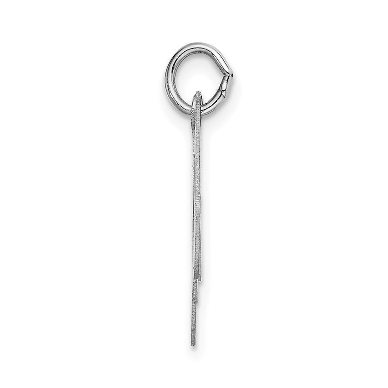 14k White Gold 14k White Gold Large Fancy Script Letter M Initial Charm