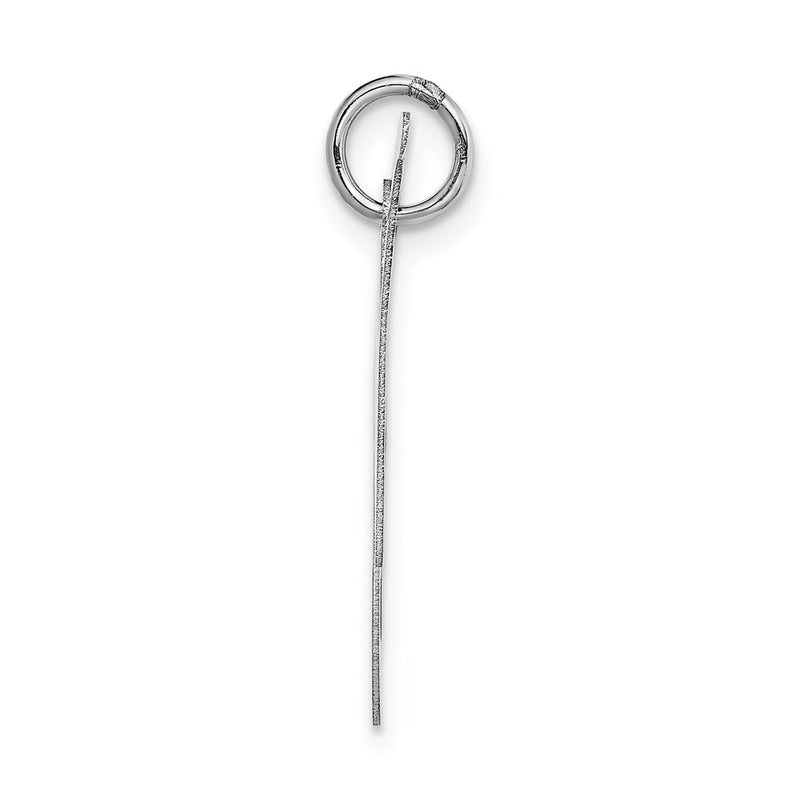 14k White Gold 14k White Gold Large Fancy Script Letter N Initial Charm