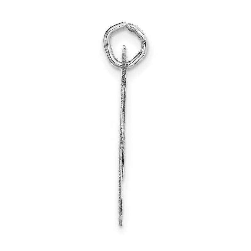 14k White Gold 14k White Gold Large Fancy Script Letter T Initial Charm