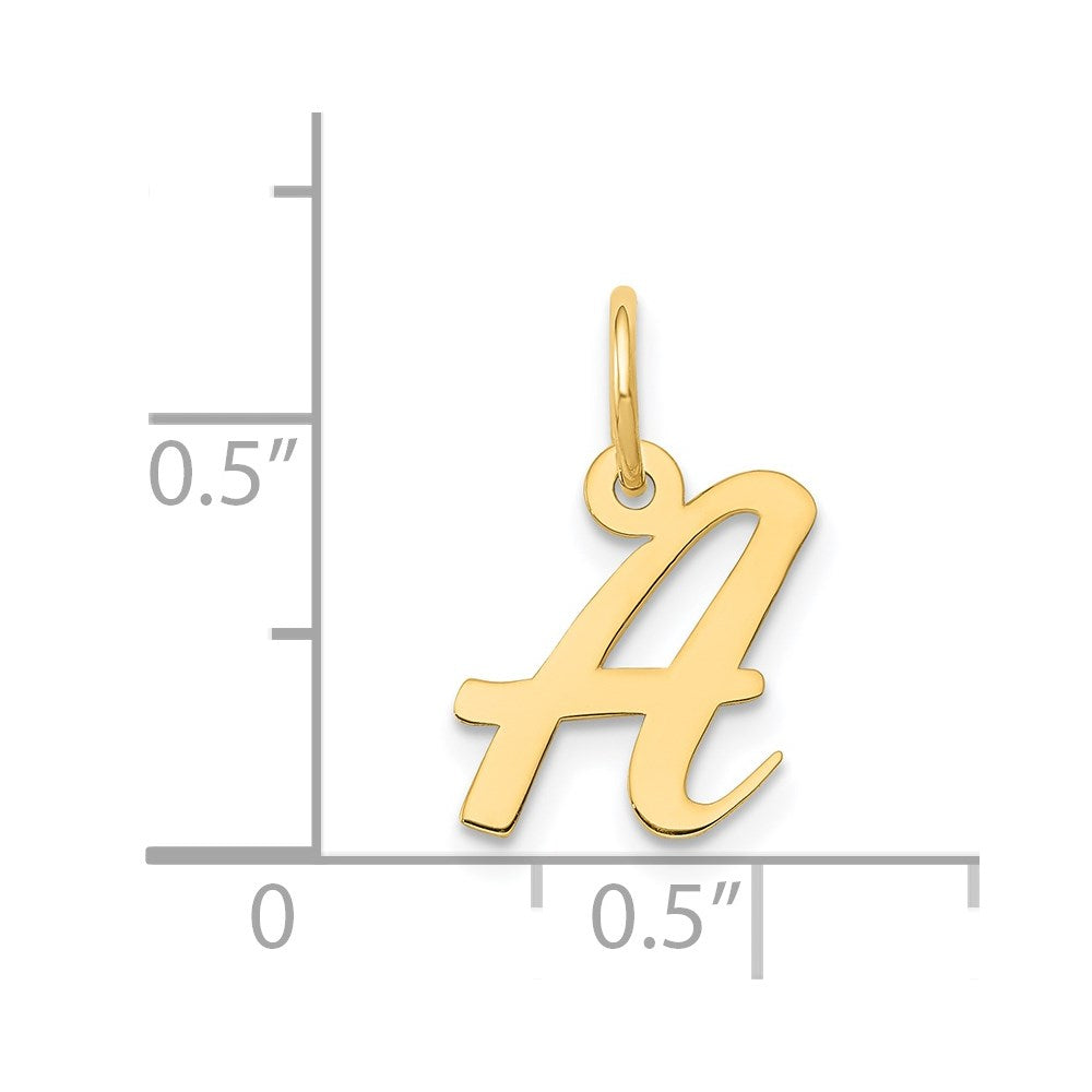 14k Yellow Gold 14k Small Script Letter A Initial Charm
