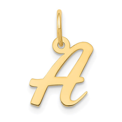 14k Yellow Gold 14k Small Script Letter A Initial Charm