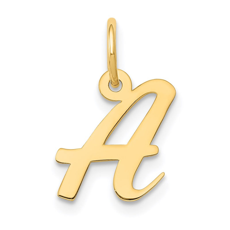 14k Yellow Gold 14k Small Script Letter A Initial Charm