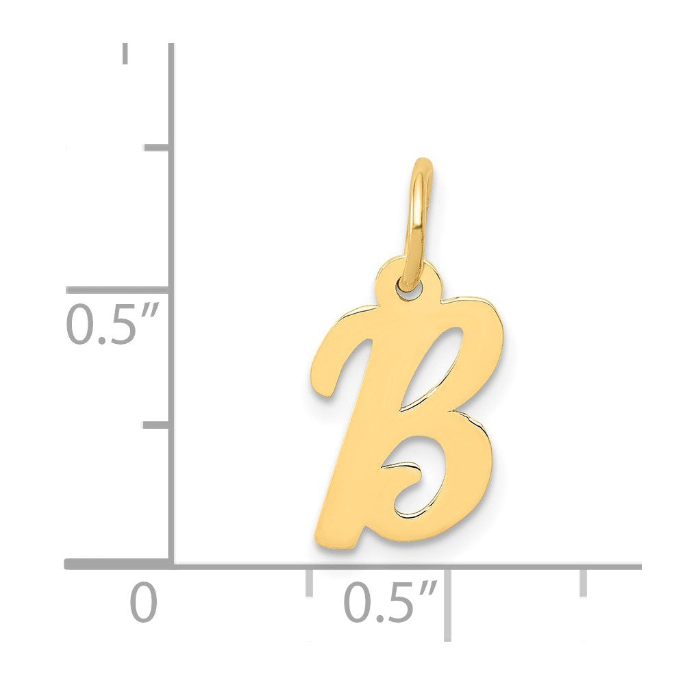14k Yellow Gold 14k Small Script Letter B Initial Charm