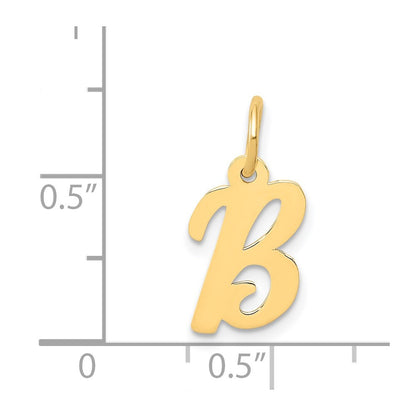14k Yellow Gold 14k Small Script Letter B Initial Charm