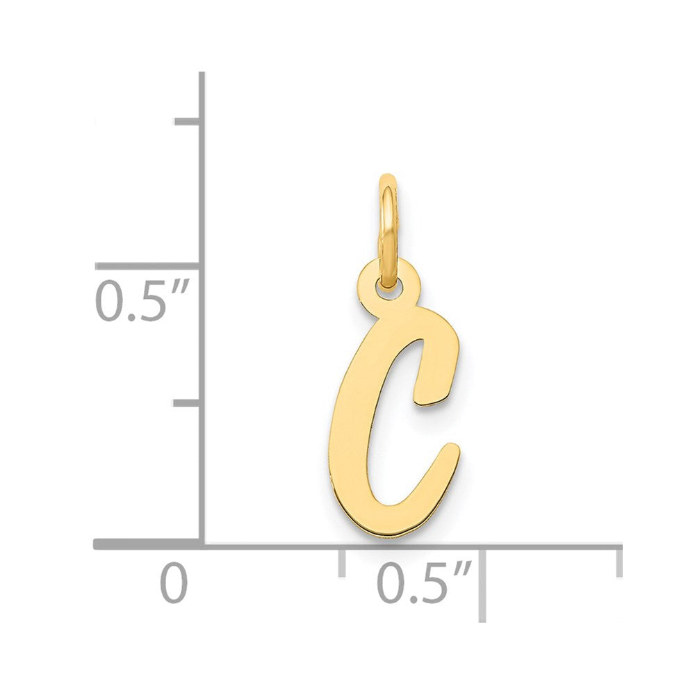 14k Yellow Gold 14k Small Script Letter C Initial Charm