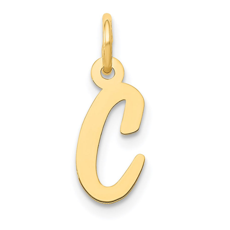 14k Yellow Gold 14k Small Script Letter C Initial Charm