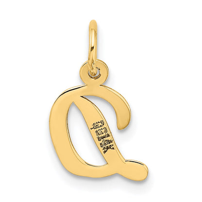 14k Yellow Gold 14k Small Script Letter D Initial Charm