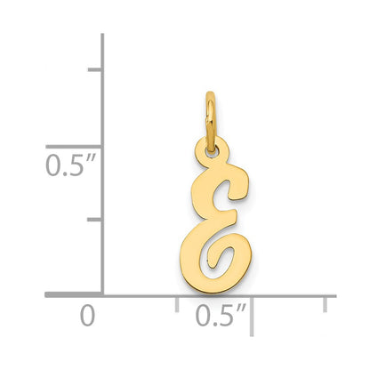 14k Yellow Gold 14k Small Script Letter E Initial Charm