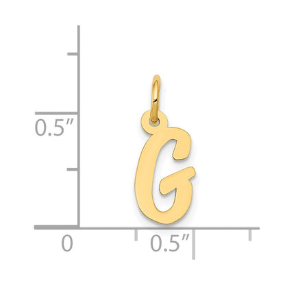 14k Yellow Gold 14k Small Script Letter G Initial Charm