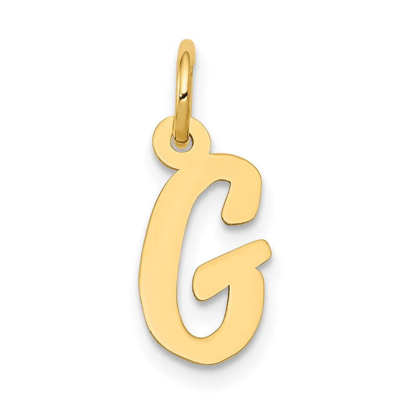 14k Yellow Gold 14k Small Script Letter G Initial Charm