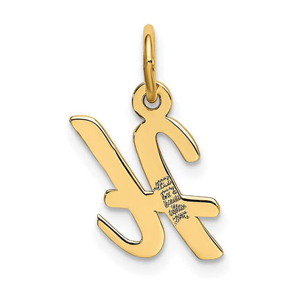 14k Yellow Gold 14k Small Script Letter H Initial Charm