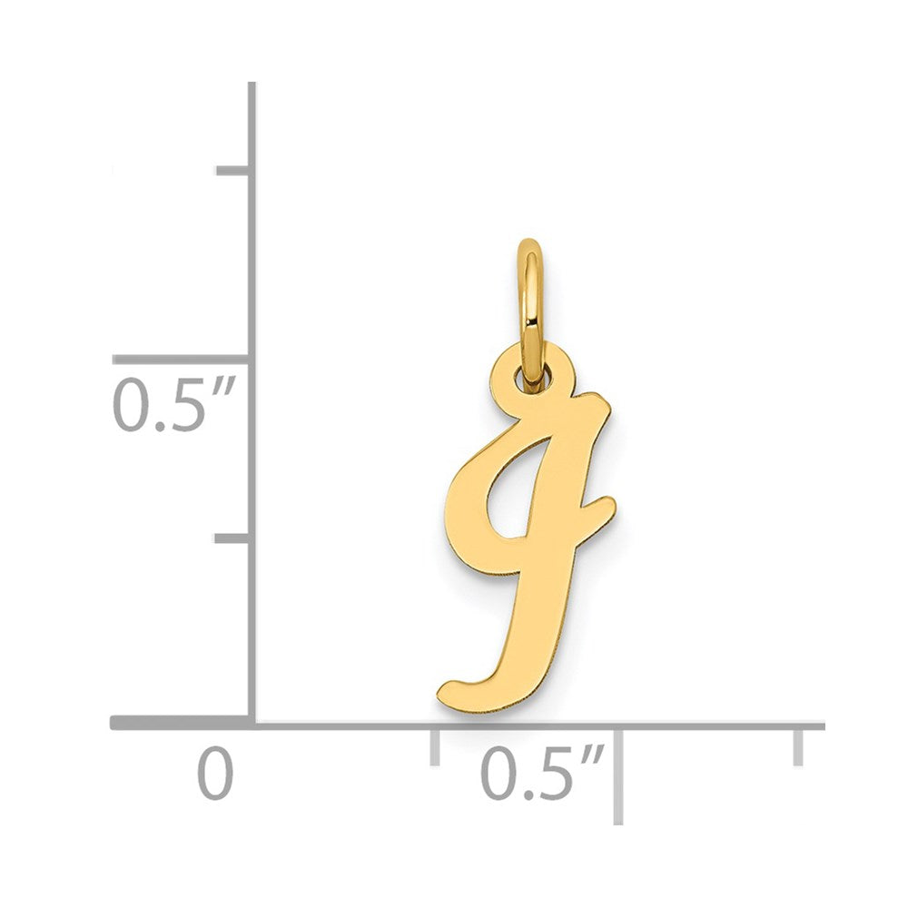 14k Yellow Gold 14k Small Script Letter I Initial Charm