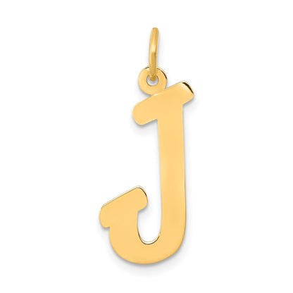 14k Yellow Gold 14k Small Script Letter J Initial Charm