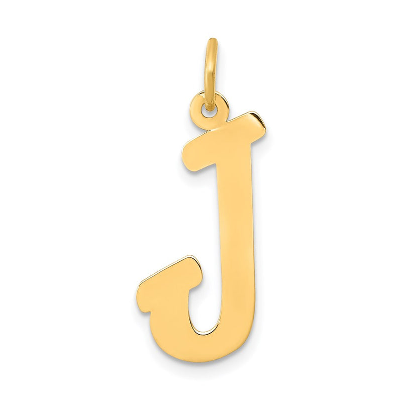14k Yellow Gold 14k Small Script Letter J Initial Charm