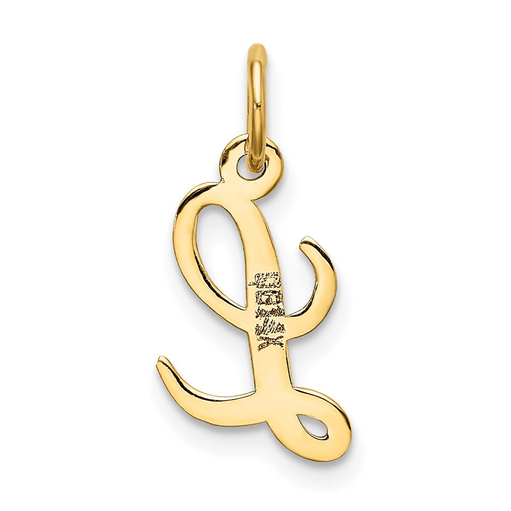14k Yellow Gold 14k Small Script Letter L Initial Charm
