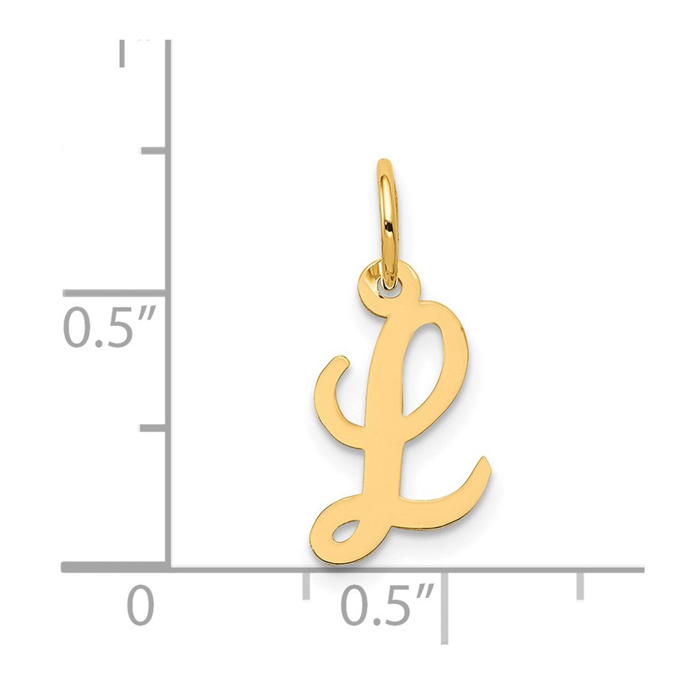 14k Yellow Gold 14k Small Script Letter L Initial Charm