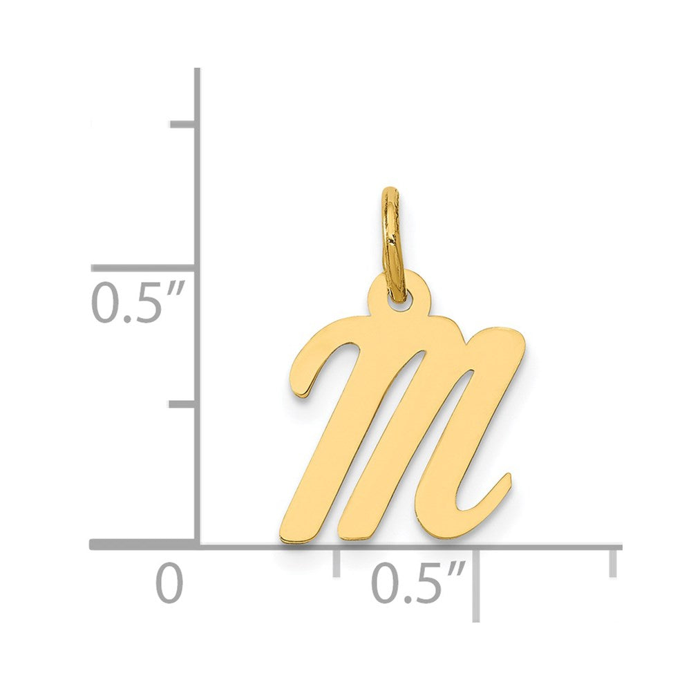 14k Yellow Gold 14k Small Script Letter M Initial Charm