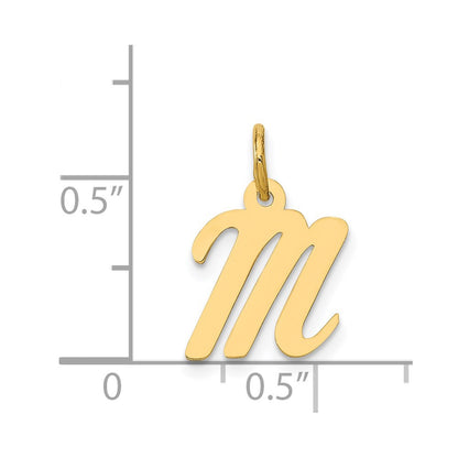 14k Yellow Gold 14k Small Script Letter M Initial Charm