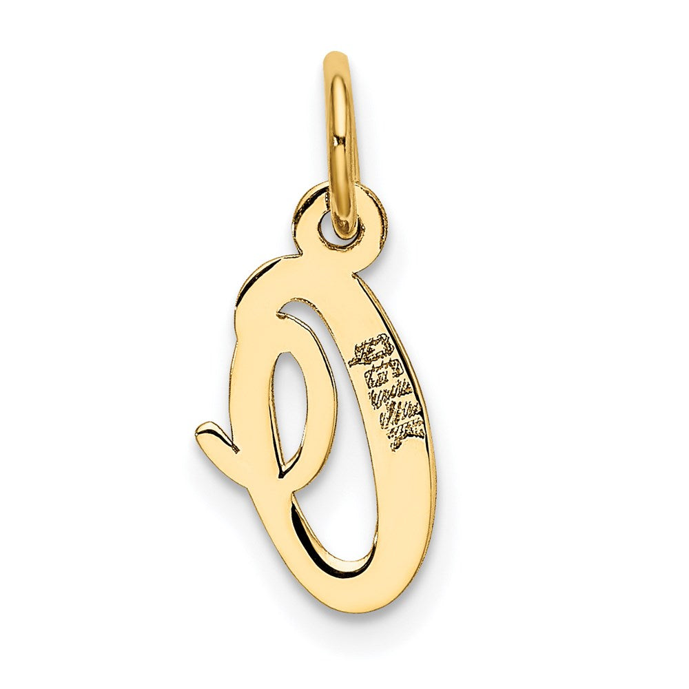 14k Yellow Gold 14k Small Script Letter O Initial Charm