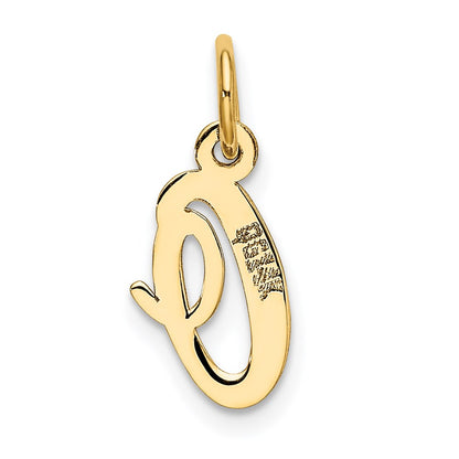 14k Yellow Gold 14k Small Script Letter O Initial Charm