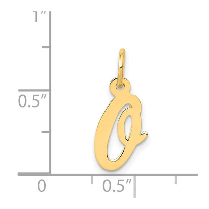 14k Yellow Gold 14k Small Script Letter O Initial Charm