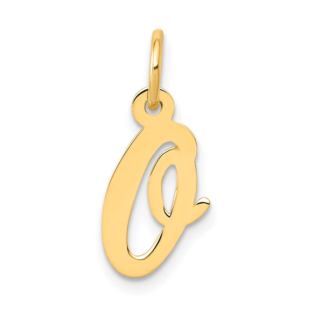 14k Yellow Gold 14k Small Script Letter O Initial Charm