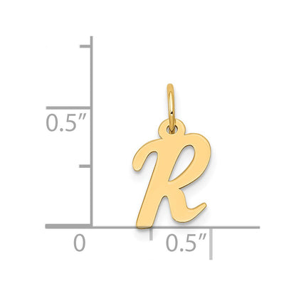 14k Yellow Gold 14k Small Script Letter R Initial Charm