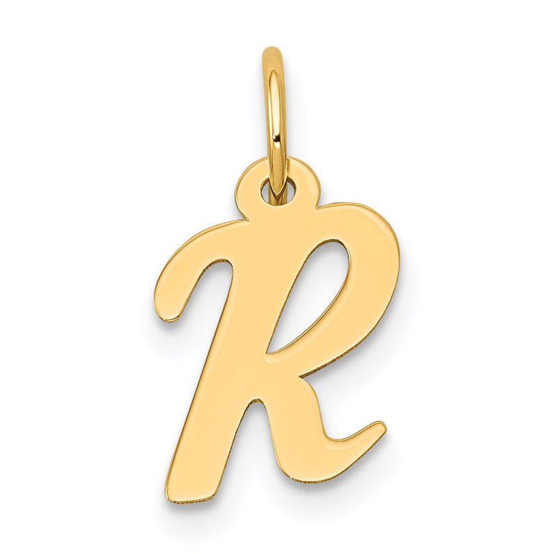 14k Yellow Gold 14k Small Script Letter R Initial Charm