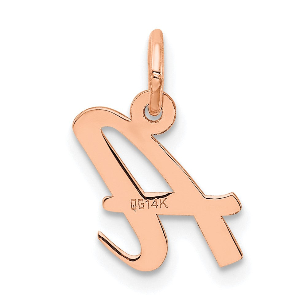 14K Rose Gold Small Script Letter Initial Charm