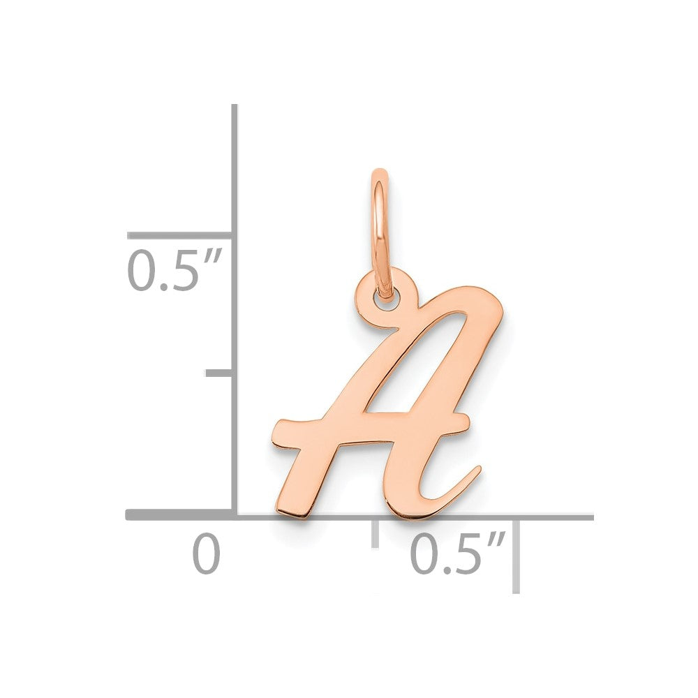 14K Rose Gold Small Script Letter Initial Charm