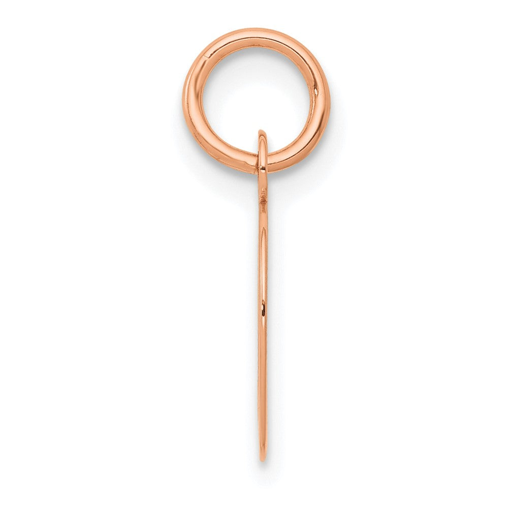 14K Rose Gold Small Script Letter D Initial Charm