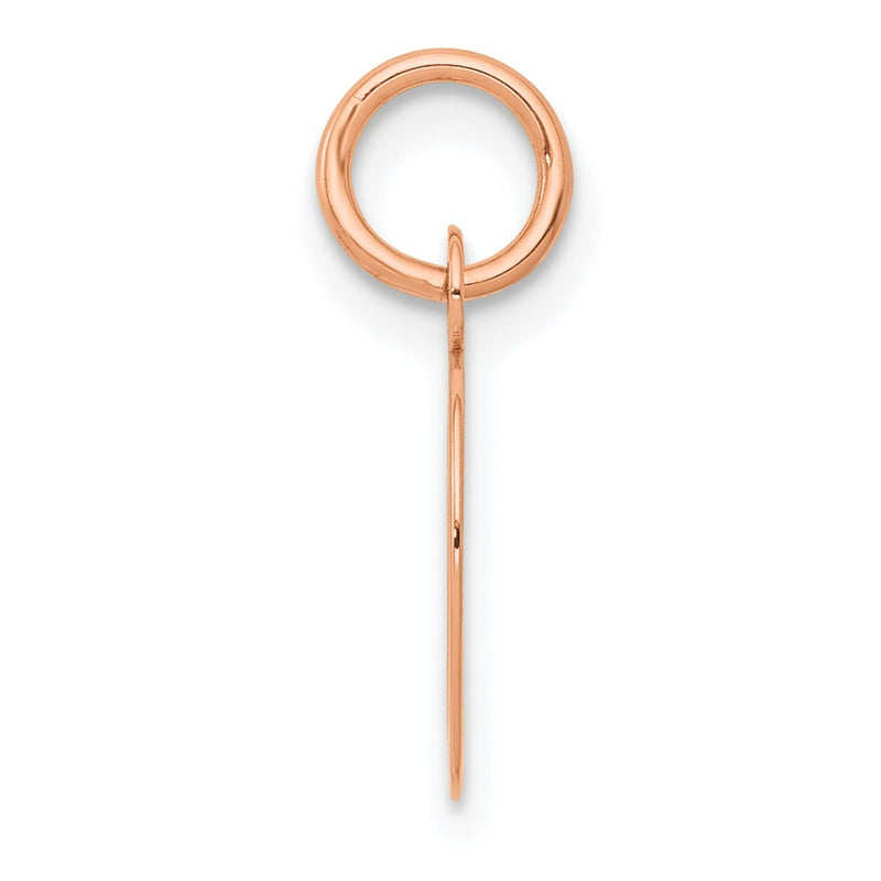 14K Rose Gold Small Script Letter D Initial Charm
