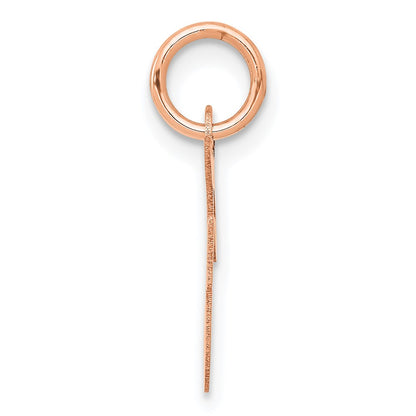14K Rose Gold Small Script Letter F Initial Charm