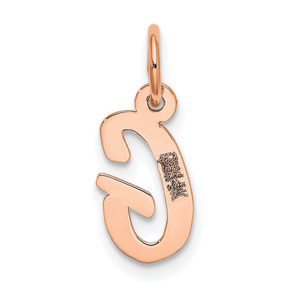 14K Rose Gold Small Script Letter G Initial Charm