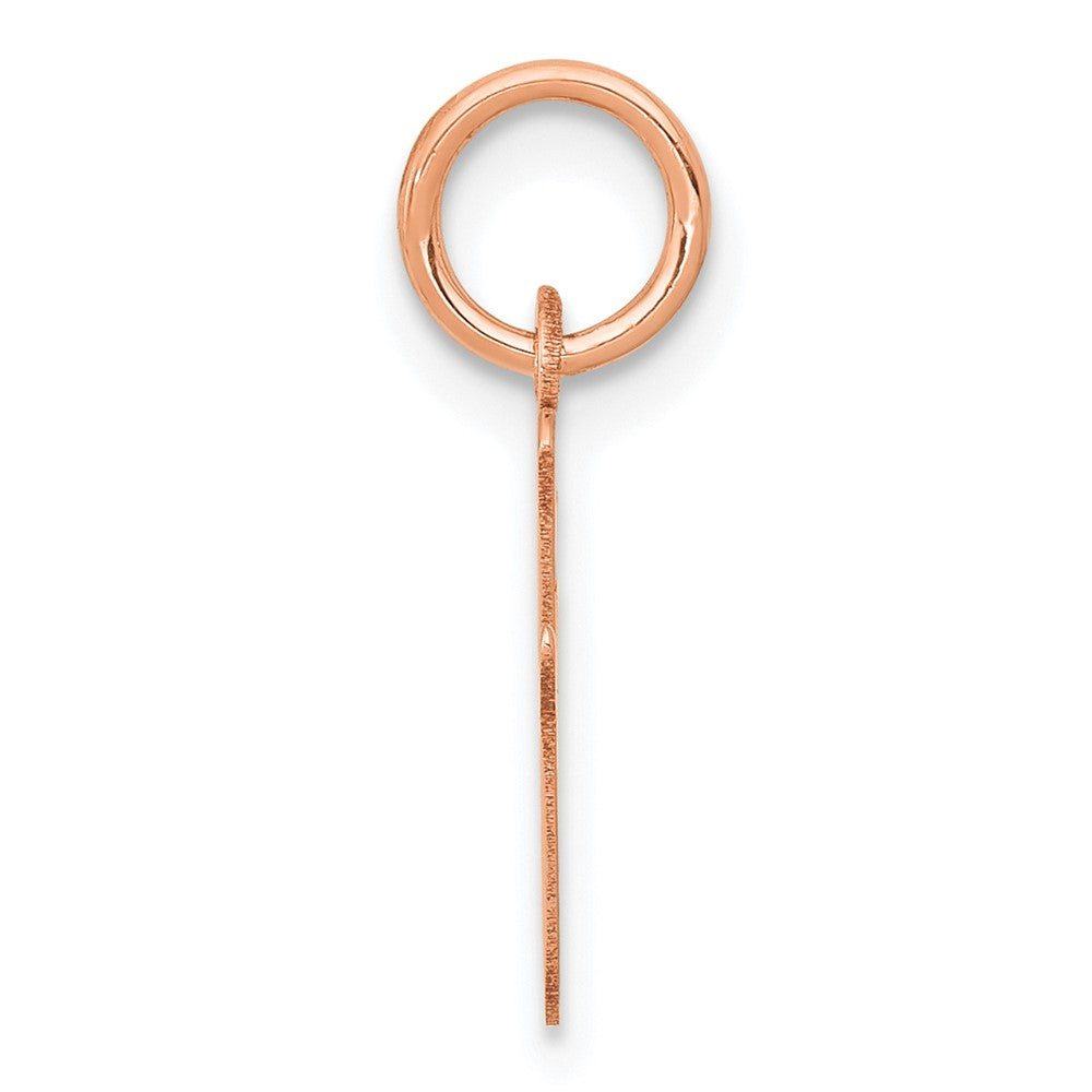 14K Rose Gold Small Script Letter I Initial Charm