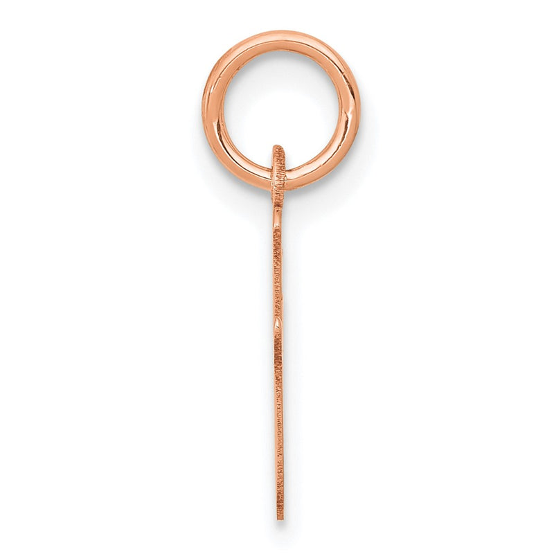 14K Rose Gold Small Script Letter I Initial Charm
